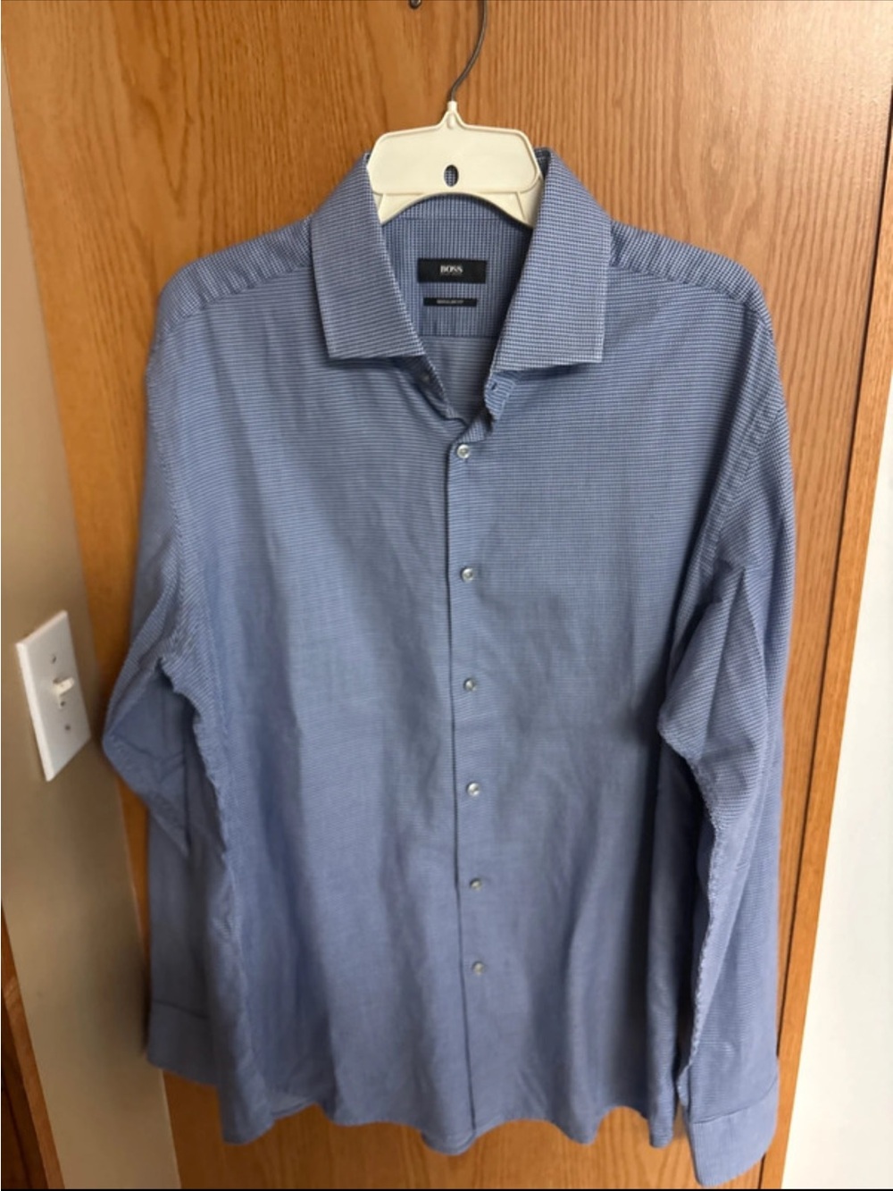 Hugo Boss Men's Blue Button-Front Dress Shirt